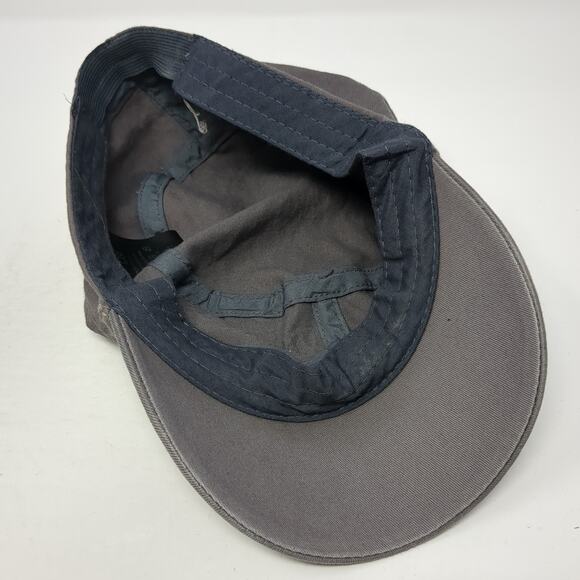 D&Y Fitted Cadet Army Cap Gray One Size Embellished Rhinestone Stretch - Picture 7 of 9